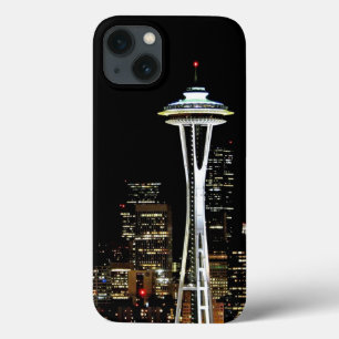 iPhone 13 Coque Horizon de Seattle la nuit, avec l'aiguille de