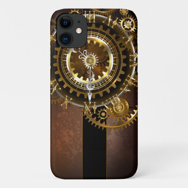 Coques Case-Mate iPhone Horloge Steampunk avec des engrenages anciens (Dos)