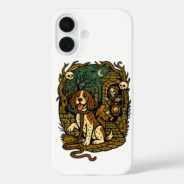 Coques Case-Mate iPhone Horror Spooky Skeleton Dog Aesthetic (Verso)