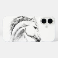 Horse portrait drawing equestrian art