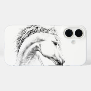 Coques iPhone 16 Horse portrait drawing equestrian art