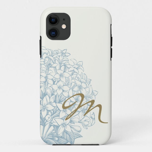 Coques Case-Mate iPhone Hortensia décoré d'un monogramme (Dos)