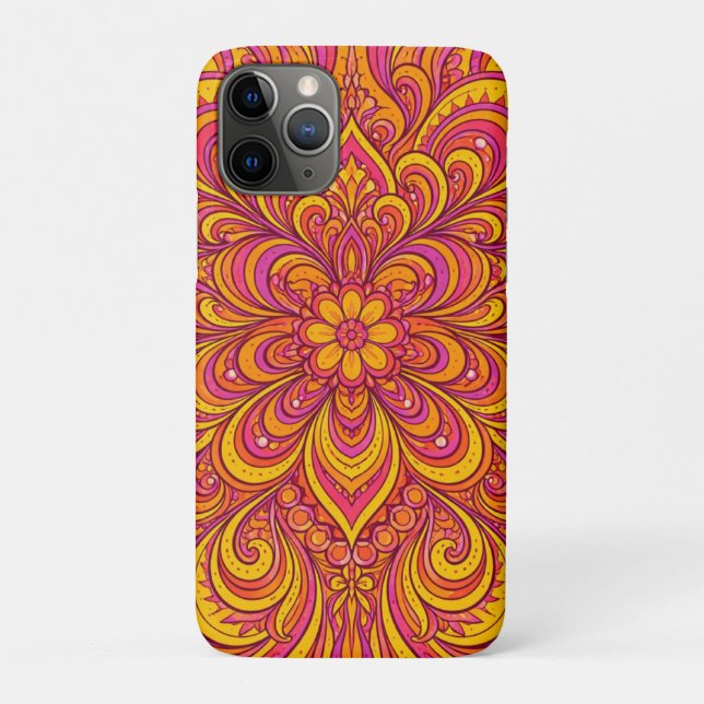 Coques Case-Mate iPhone Hot Pink and Bright Orange Psychedelic Unisex  (Dos)