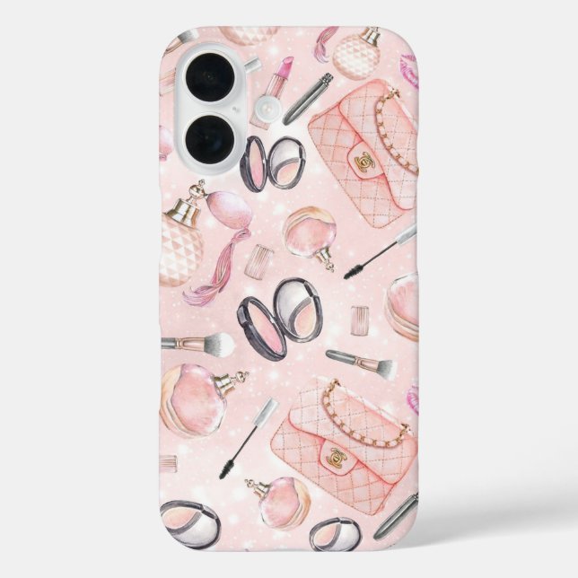 Coques Case-Mate iPhone Hot Pink Glam Makeup Phone Case (Verso)