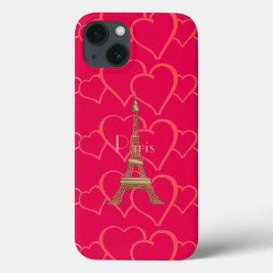 iPhone 13 Coque Hot Pink, I Love Paris