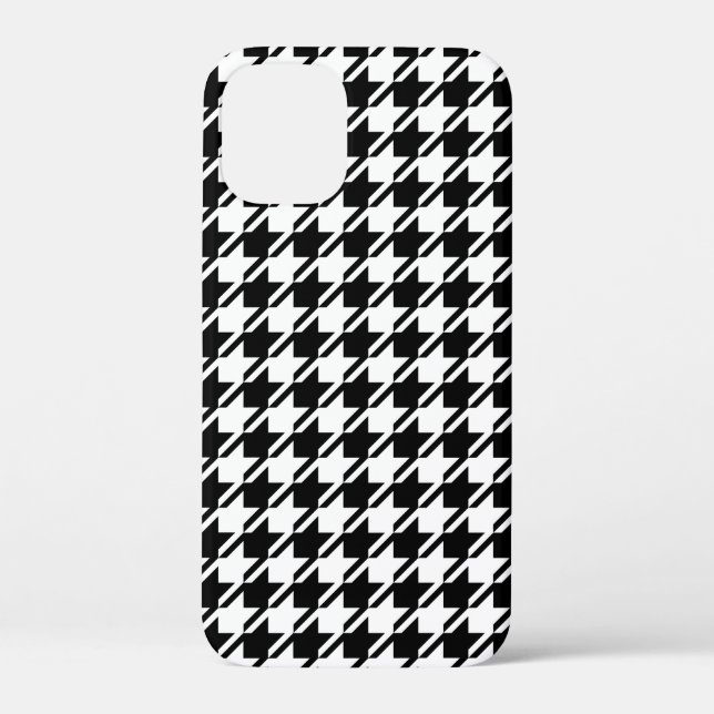 Coques Case-Mate iPhone Houndstooth BW Rpt Motif (Verso)