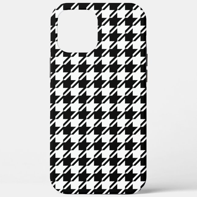 Coques Case-Mate iPhone Houndstooth BW Rpt Motif (Verso)