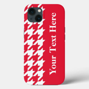 Etui iPhone Case-Mate Houndstooth élégant en géranium avec texte personn