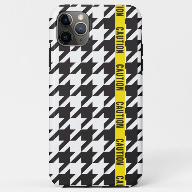 Coques Case-Mate iPhone Houndstooth enveloppé dans la prudence (Dos)