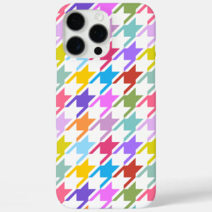 Coques iPhone 16 Pro Max Houndstooth Multicolor+White Big Motif