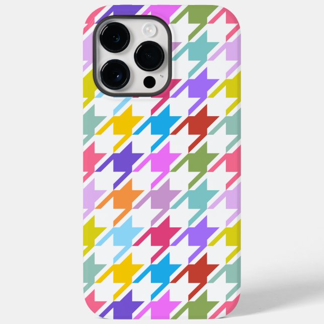 Coques Case-Mate iPhone Houndstooth Multicolor+White Big Motif (Verso)