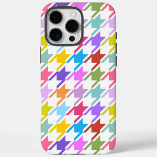 Coques iPhone 16 Pro Max Houndstooth Multicolor+White Big Motif