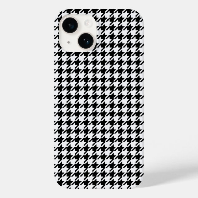 Coques Case-Mate iPhone Houndstooth noir et blanc par Shirley Taylor (Verso)