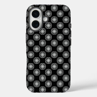 Coque Pour iPhone 16 Housse arrière d'iPhone à motif blanc et noir sans