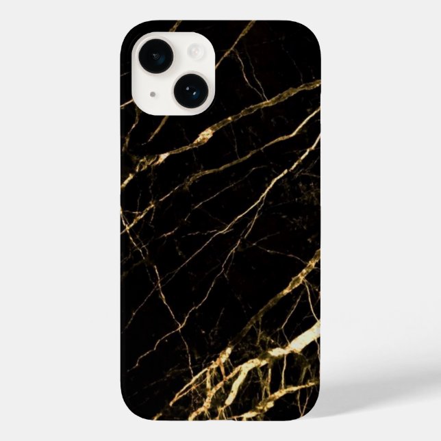 Coques Case-Mate iPhone housse black marble pour iphone 14 (Verso)