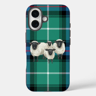Coque Pour iPhone 16 Housse de téléphone avec moutons écossais sur fond