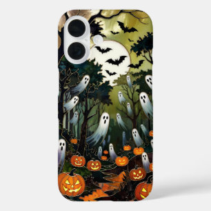 Coque Pour iPhone 16 Housse de téléphone Halloween effrayante Citrouill