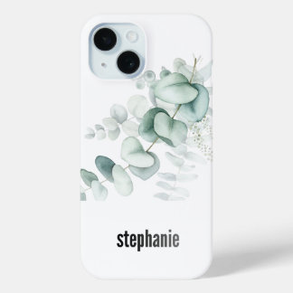 Coque Pour iPhone 15 housse de téléphone intelligente en eucalyptus