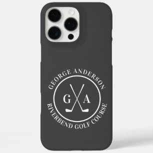 Coques iPhone 16 Pro Max Housse de tête de club de golf personnalisée Monog