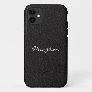 Coques Pour iPhone Housse en texture de cuir noir pour iPhone 5