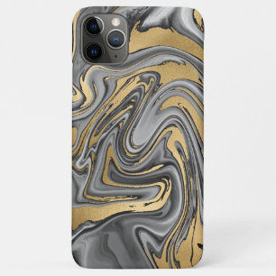Case-Mate iPhone Case Huile Noire, Blanc Et Or Marbré Slick Abstrait