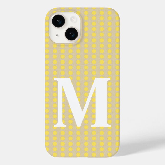 Coques Case-Mate iPhone Humeurs d'épices moutarde points avec monogramme (Verso)