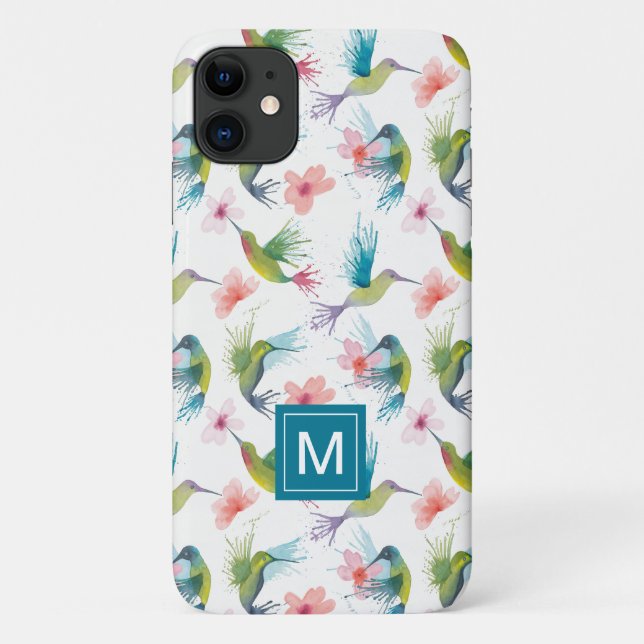 Coques Case-Mate iPhone Hummingbirds & Flowers (Dos)