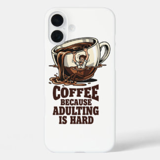 Coques iPhone 16 Plus Humour d'Adulte Qui Se Reconnaît Amoureux du Café