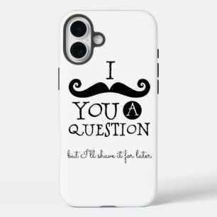 Coques iPhone 16 Plus Humour de moustache blanc noir