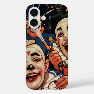 Coques iPhone 16 Humour vintage, Clowns de cirque riant et police