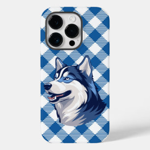Coque Pour iPhone 14 Pro Husky Howlers Husky Dog Power Logo bleu