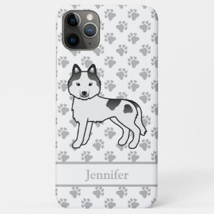 Case-Mate iPhone Case Husky Sibérien Pie Noir Dessin Animé Chien & Nom