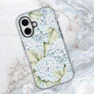 Coque Pour iPhone 16 Hydrangea Bleue Élégante Aquarelle