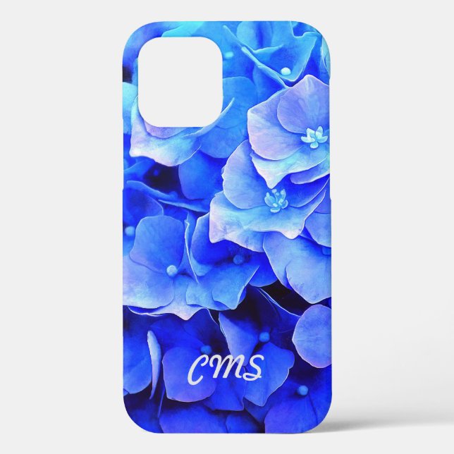 Coques Case-Mate iPhone Hydrangea Blues Personnalisé (Verso)