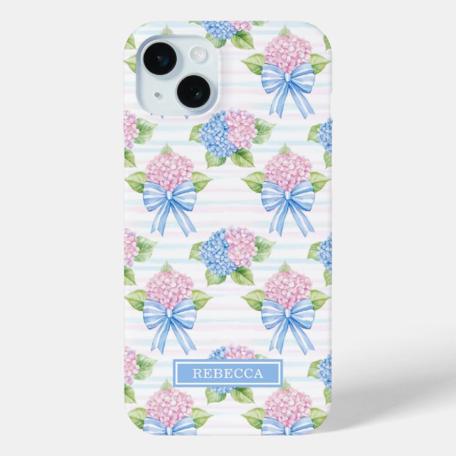Coques Case-Mate iPhone Hydrangeas Bleus et Roses  (Verso)