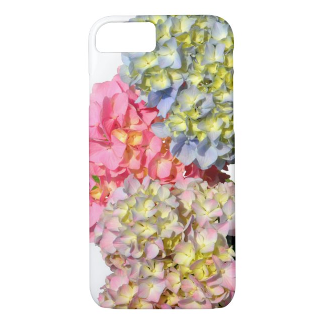 Coques Case-Mate iPhone Hydrangées florales rose pâle bleu jaune vert (Dos)