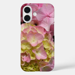 Coque Pour iPhone 16 Hydrangées roses et crème