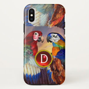 ETUI iPhone Case-Mate HYPER PARROTS /ROUGE ET BLEUE ARA GEMSTONE MONOGRA
