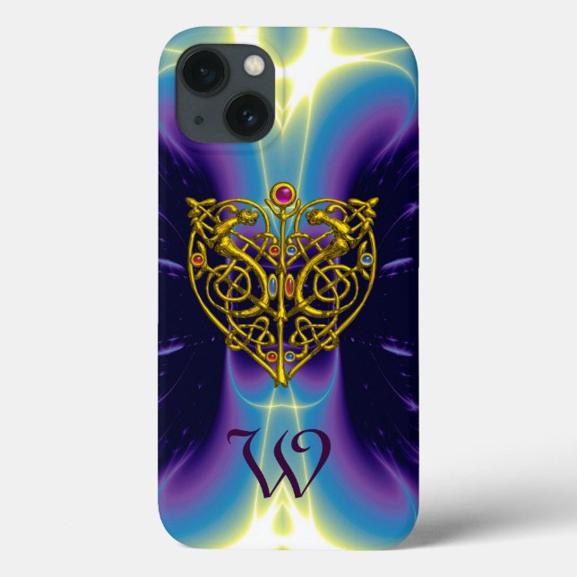 Coques Case-Mate iPhone HYPER VALENTINE MONOGRAM rose Fuchsia violet (Verso)