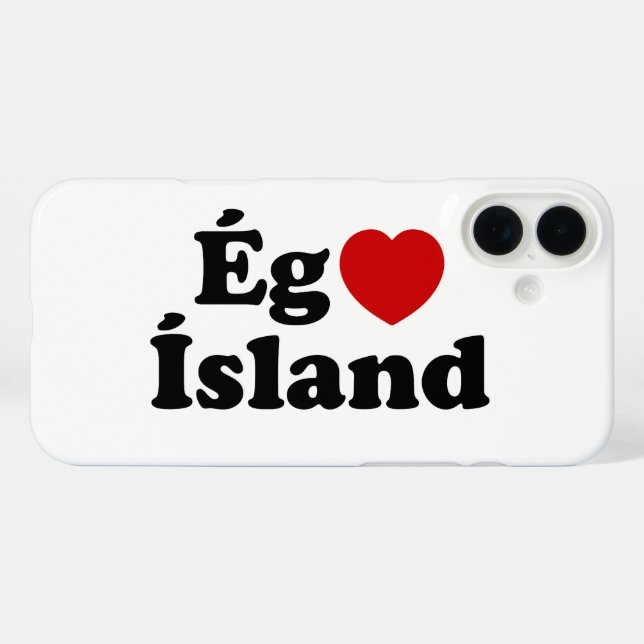Coques Case-Mate iPhone I Heart (Love) Islande [Ég Elska Ísland] Islandais (Verso (horizontal))