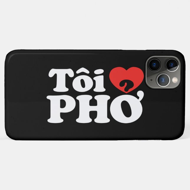 Coques Case-Mate iPhone I Heart (Love) Pho (Tôi PHỞ) (Dos (Horizontal))