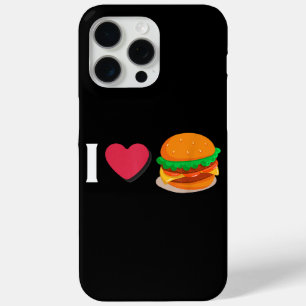 Coque iPhone 15 Pro Max I Love Burger Cheeseburger Manger malsain