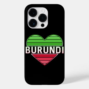 Coque Pour iPhone 14 Pro I Love Burundi, Coeur Burundais
