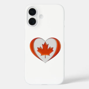 Coque Pour iPhone 16 I Love Canada Coeur Drapeau Feuille d'érable non à