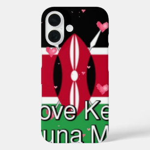 Coques iPhone 16 I Love Kenya et "Hakuna Matata" Art Print