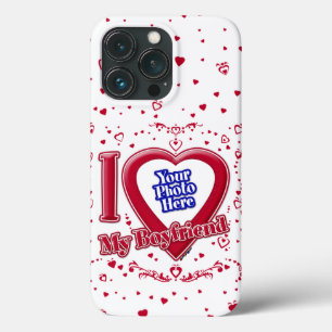 Case-Mate iPhone Case I Love My Boyfriend Photo Coeurs rouges