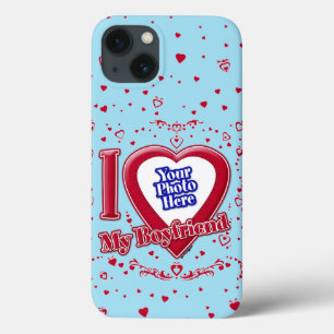Case-Mate iPhone Case I Love My Boyfriend Photo Coeurs rouges Horizon bl