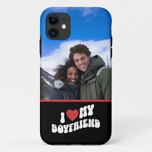 Coques Case-Mate iPhone I Love My Boyfriend Photo personnalisée (Dos)