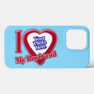 Case-Mate iPhone Case I Love My Boyfriend Photo Red Heart Turquoise