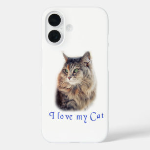 Coque Pour iPhone 16 I love my Cat